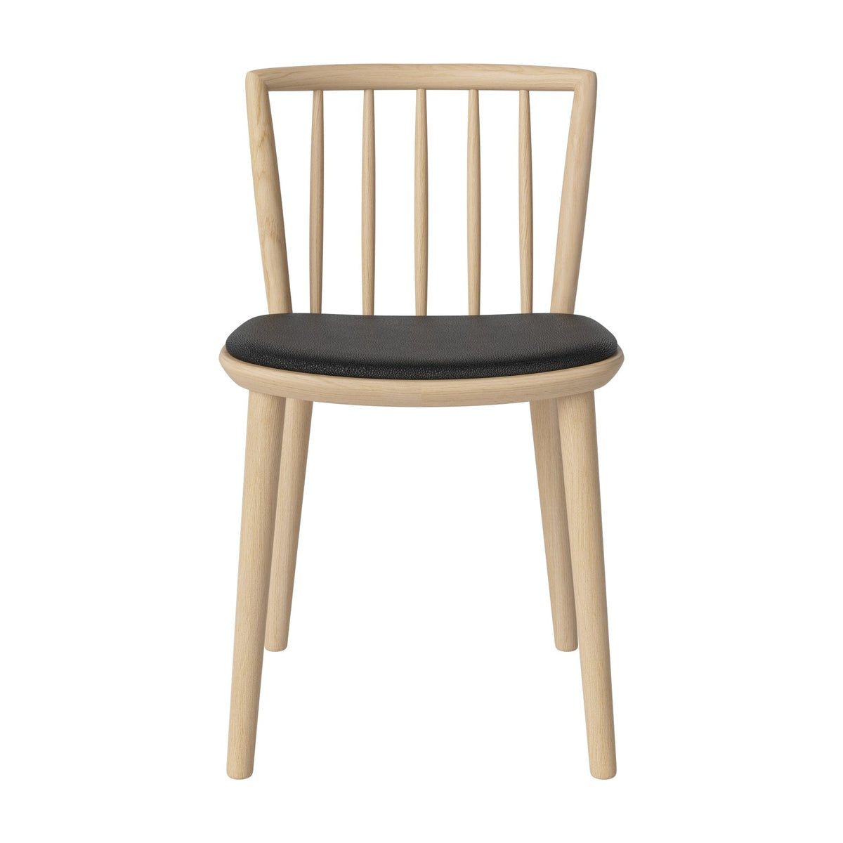 Bolia Eter eetkamerstoel gestoffeerd quattro - leer, black, wit gepigmenteerd geolied eiken, 02-342-15_00033