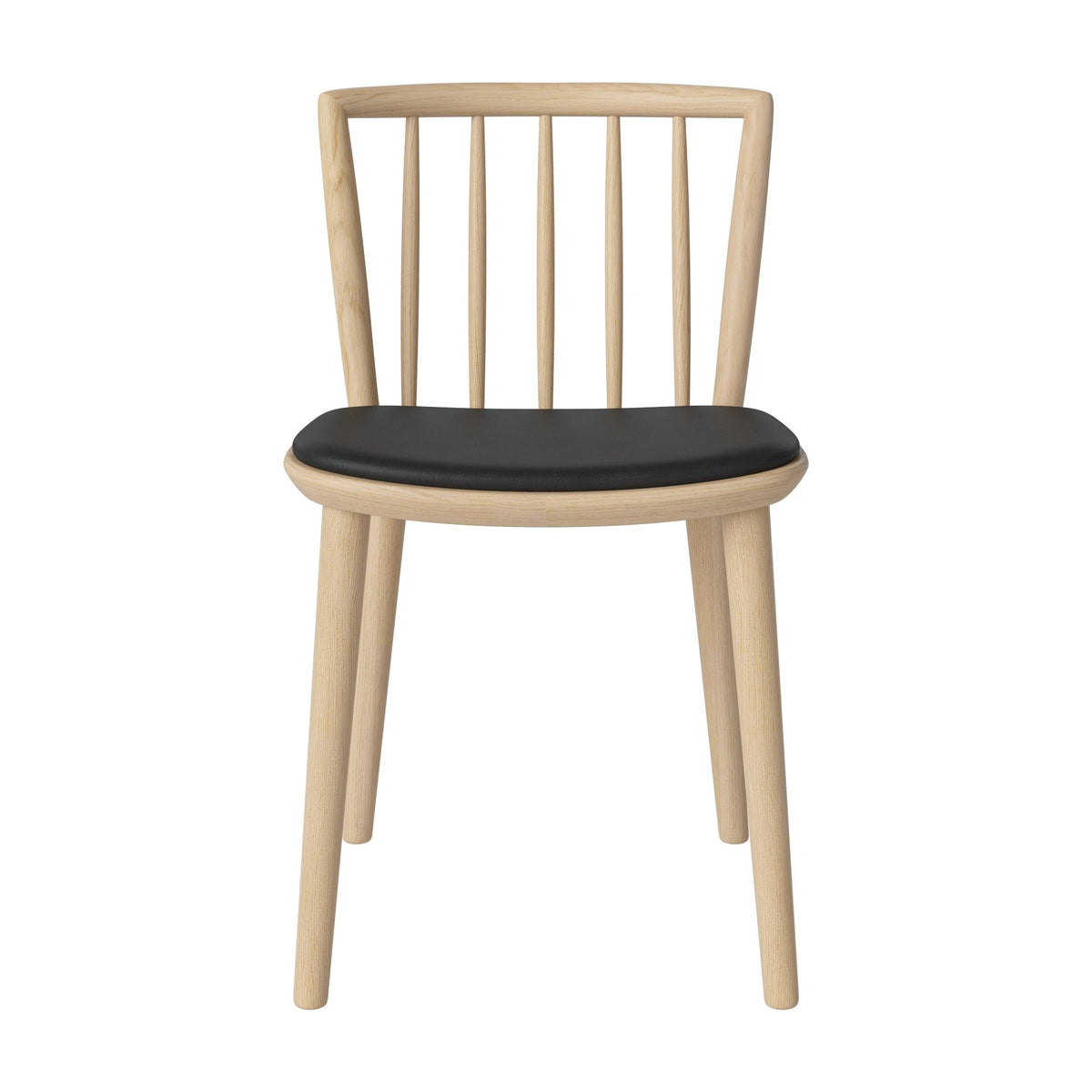 Bolia Eter eetkamerstoel gestoffeerd sydney - leer, black, wit gepigmenteerd geolied eiken, 02-342-15_00043