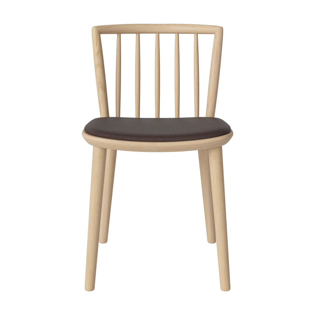Bolia Eter eetkamerstoel gestoffeerd quattro - leer, brown, wit gepigmenteerd geolied eiken, 02-342-15_00110