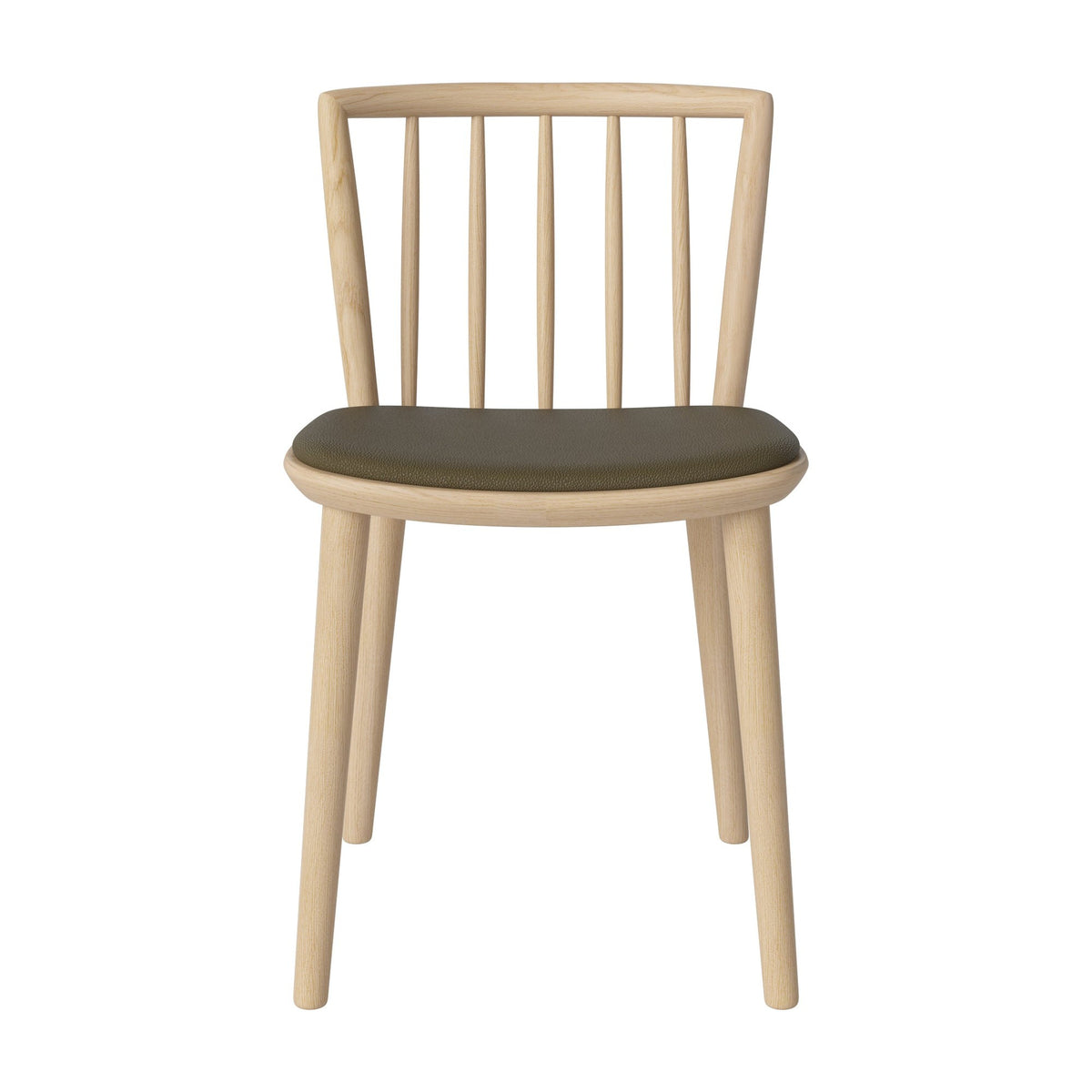 Bolia Eter eetkamerstoel gestoffeerd quattro - leer, green, wit gepigmenteerd geolied eiken, 02-342-15_00126