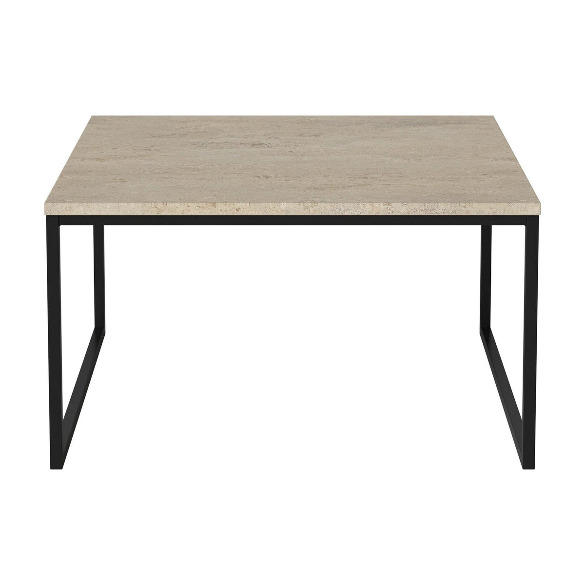 Bolia Como salontafel 60x60 cm zandkleurig travertijn, zwartgelakt staal, 32 cm, 03-061-05_00011