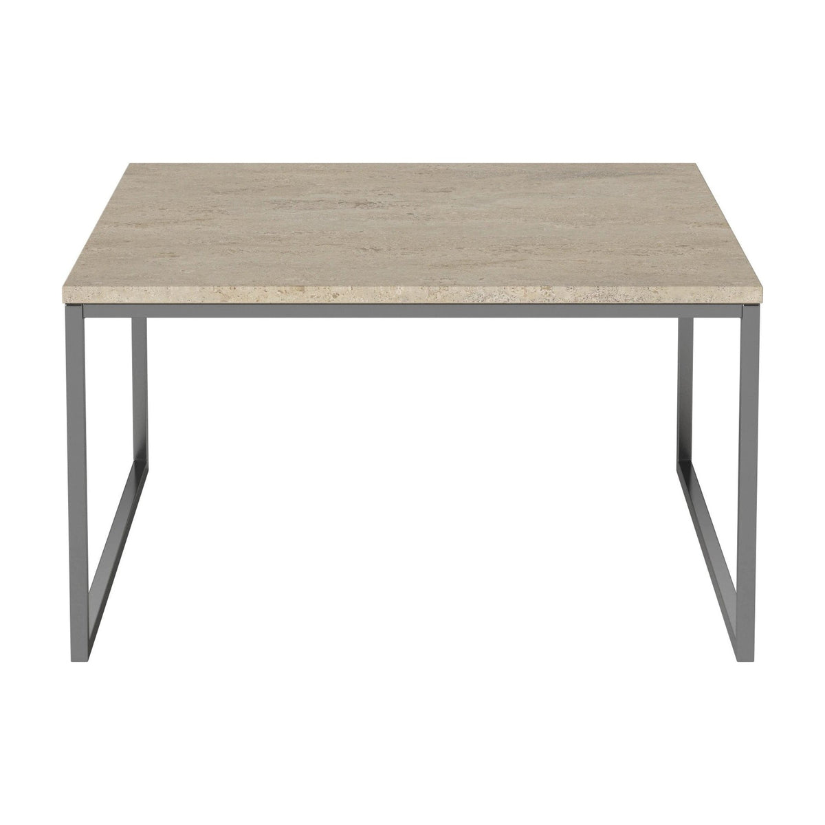 Bolia Como salontafel 60x60 cm zandkleurig travertijn, roestvrij staal, 32 cm, 03-061-05_00012