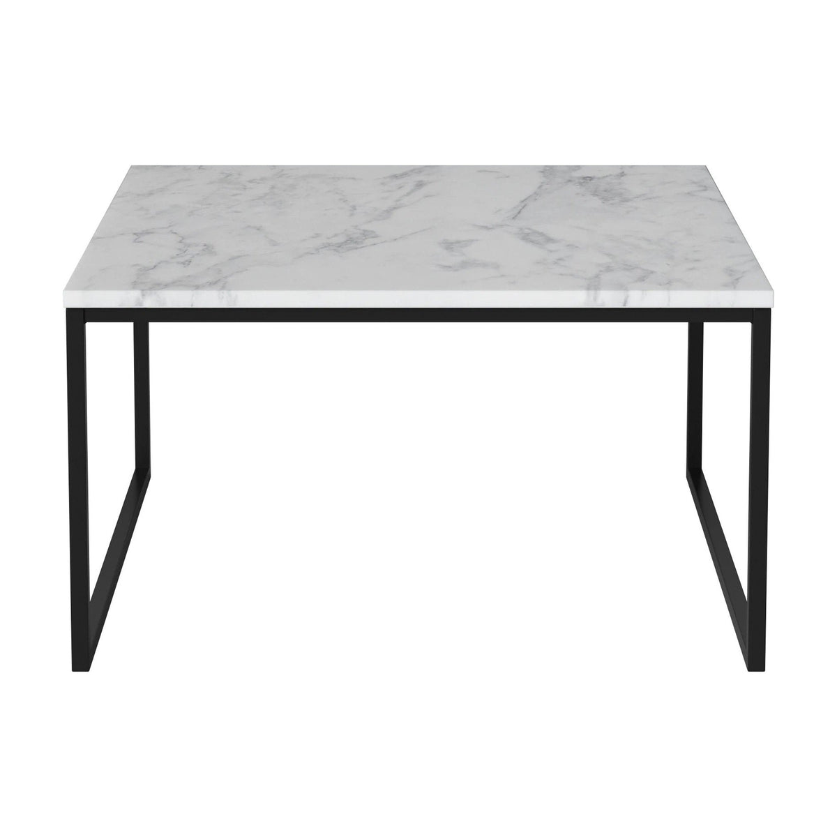 Bolia Como salontafel 60x60 cm grijs/wit marmer, zwartgelakt staal, 32 cm, 03-061-05_00014