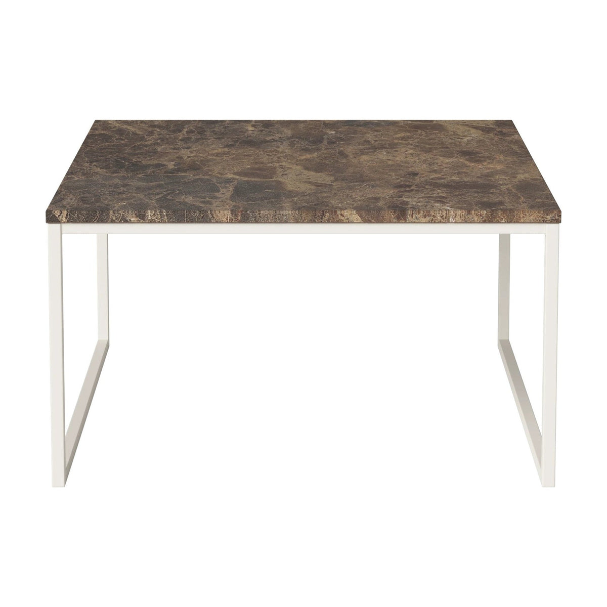 Bolia Como salontafel 60x60 cm bruin marmer, crèmegelakt staal, 32 cm, 03-061-05_00028