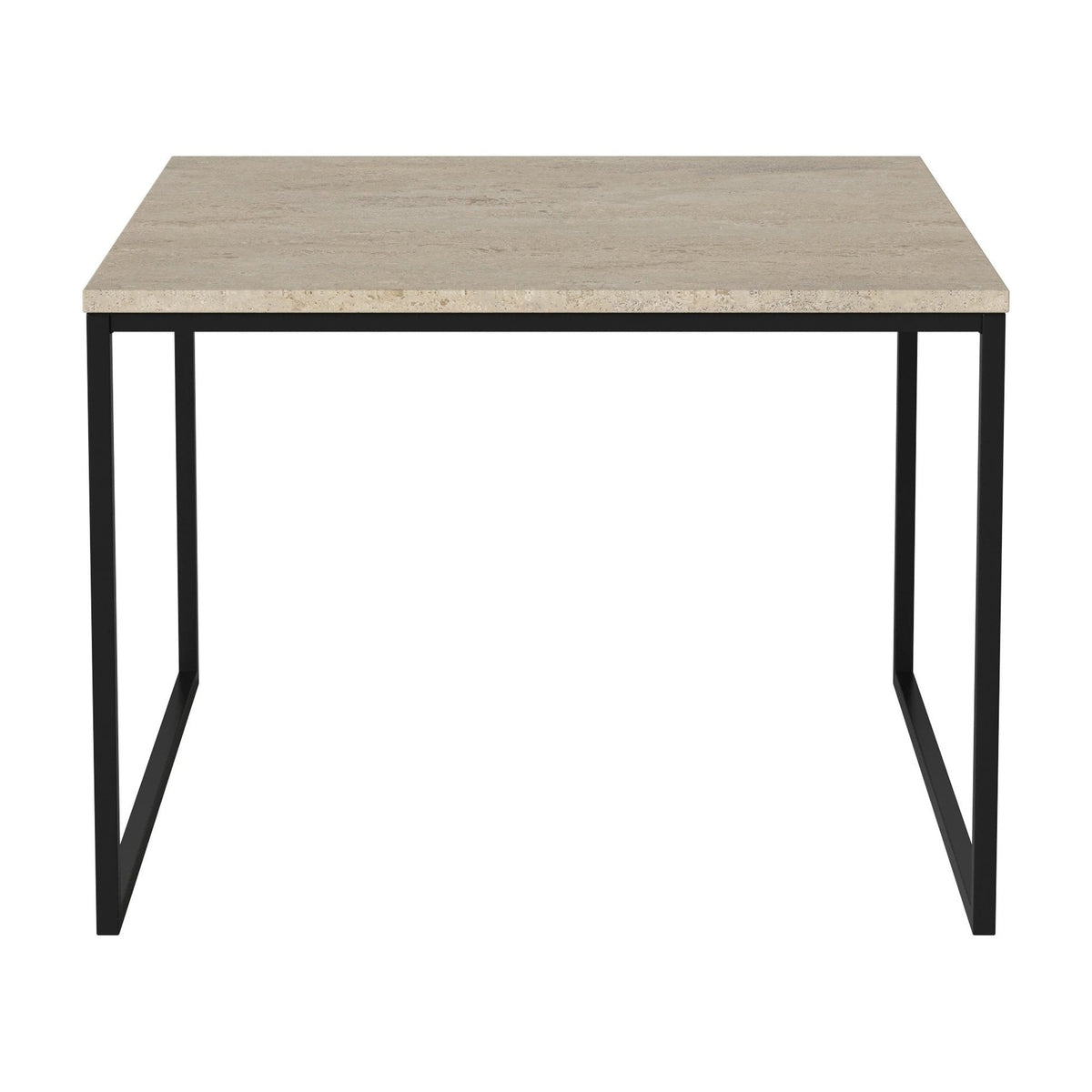 Bolia Como salontafel 60x60 cm zandkleurig travertijn, zwartgelakt staal, 42 cm, 03-061-05_00049