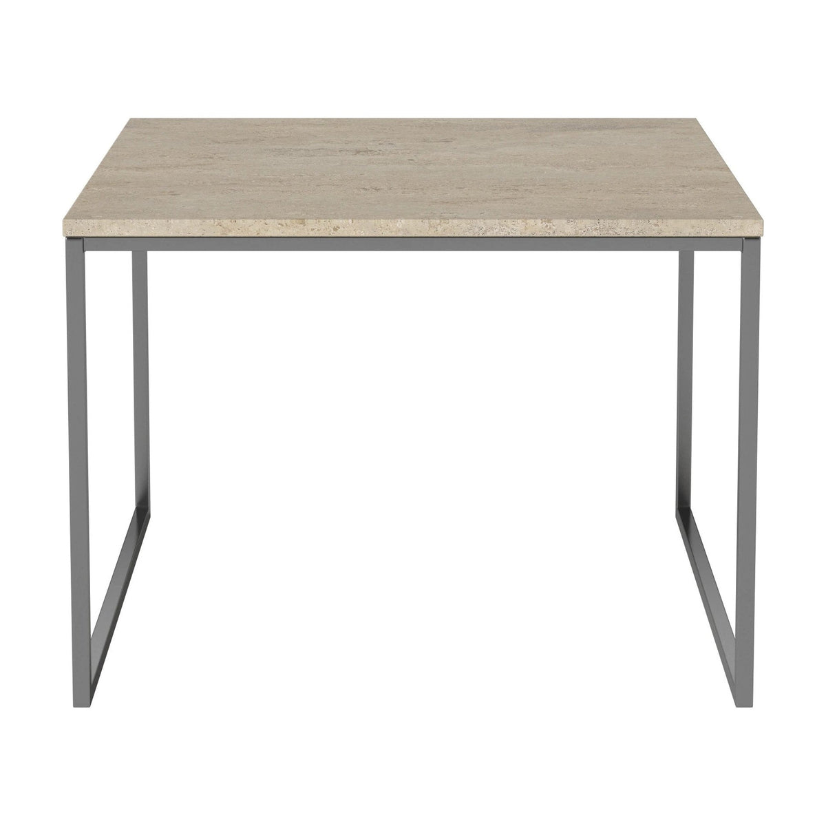 Bolia Como salontafel 60x60 cm zandkleurig travertijn, roestvrij staal, 42 cm, 03-061-05_00050