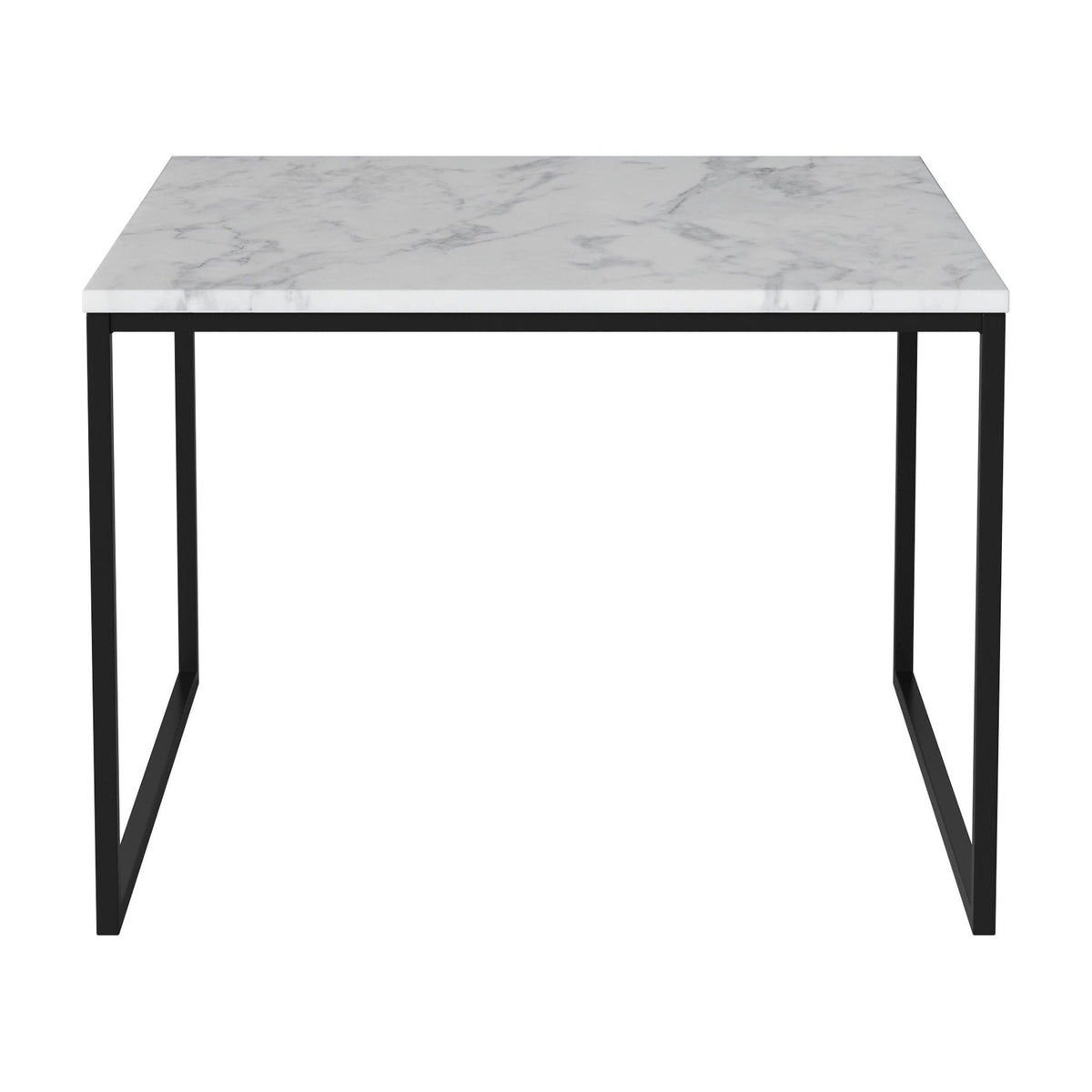 Bolia Como salontafel 60x60 cm grijs/wit marmer, zwartgelakt staal, 42 cm, 03-061-05_00052