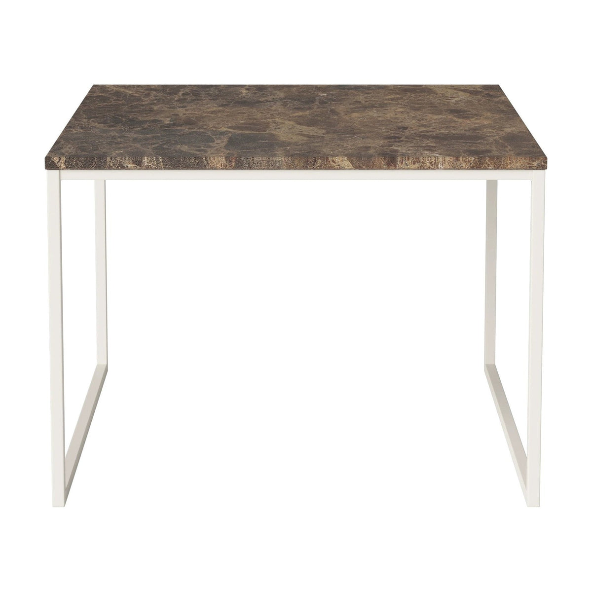 Bolia Como salontafel 60x60 cm bruin marmer, crèmegelakt staal, 42 cm, 03-061-05_00066