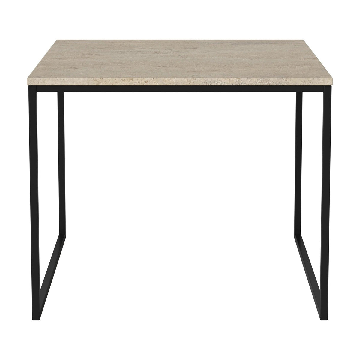 Bolia Como salontafel 60x60 cm zandkleurig travertijn, zwartgelakt staal, 48 cm, 03-061-05_00087