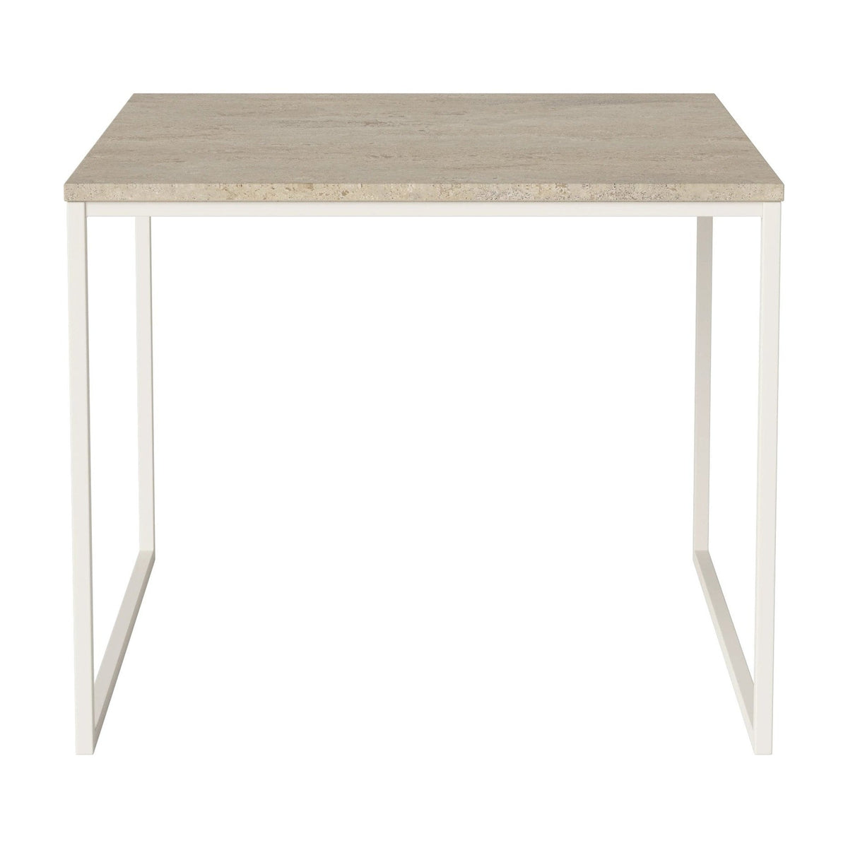 Bolia Como salontafel 60x60 cm zandkleurig travertijn, crèmegelakt staal, 48 cm, 03-061-05_00089