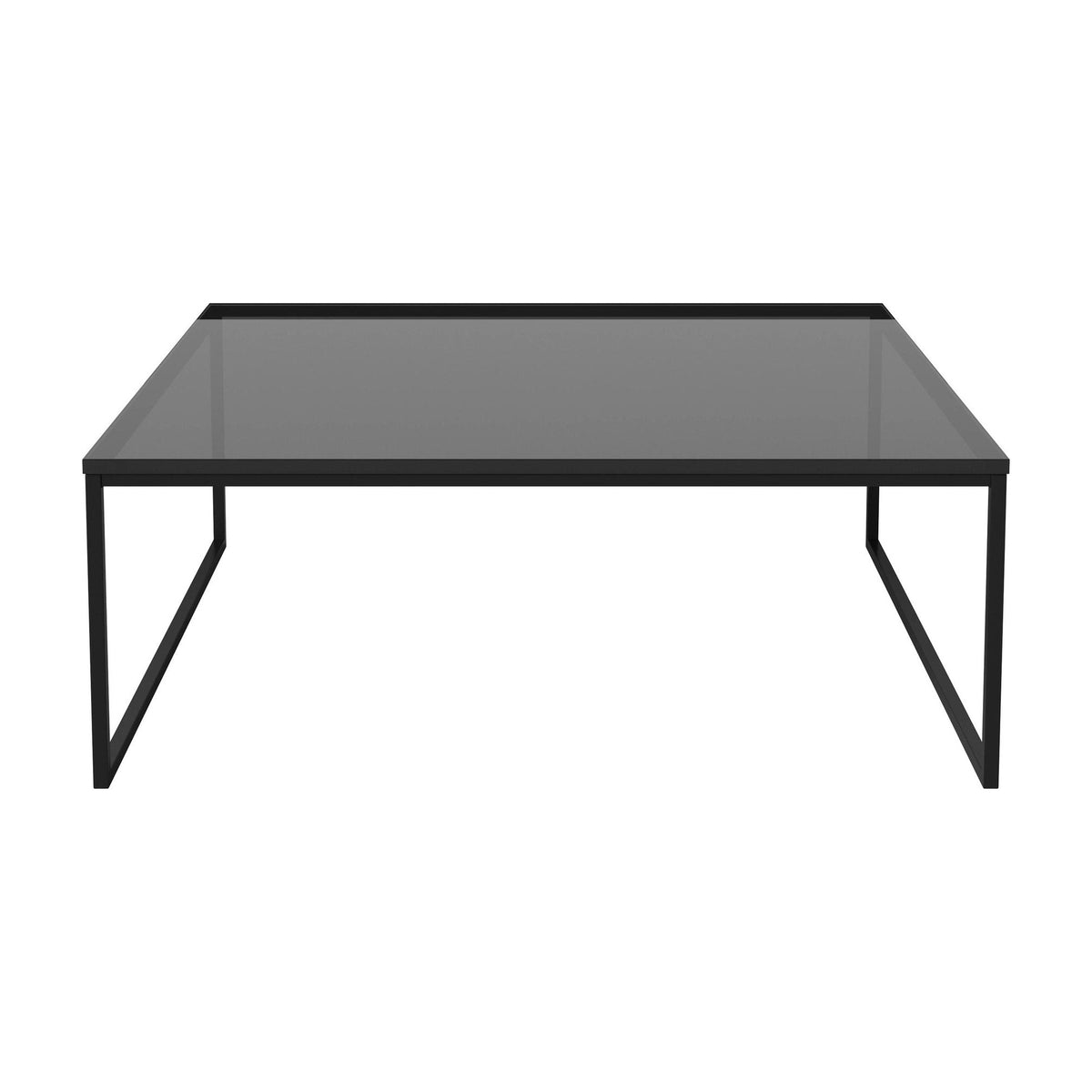 Bolia Como salontafel 90x90 cm zwart transparant glas, zwartgelakt staal, 32 cm, 03-061-10_00026