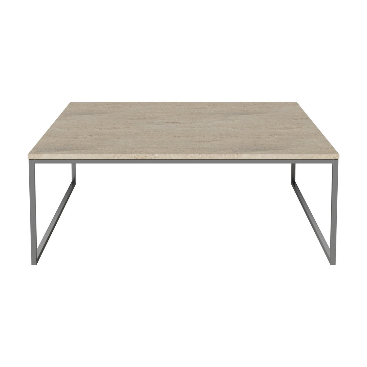 Bolia Como salontafel 90x90 cm zandkleurig travertijn, roestvrij staal, 32 cm, 03-061-10_00037