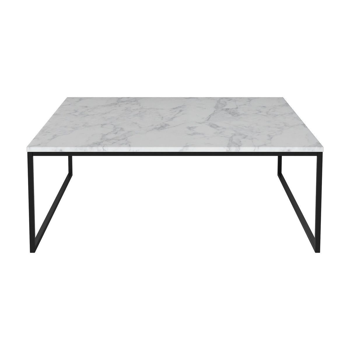 Bolia Como salontafel 90x90 cm grijs/wit marmer, zwartgelakt staal, 32 cm, 03-061-10_00039