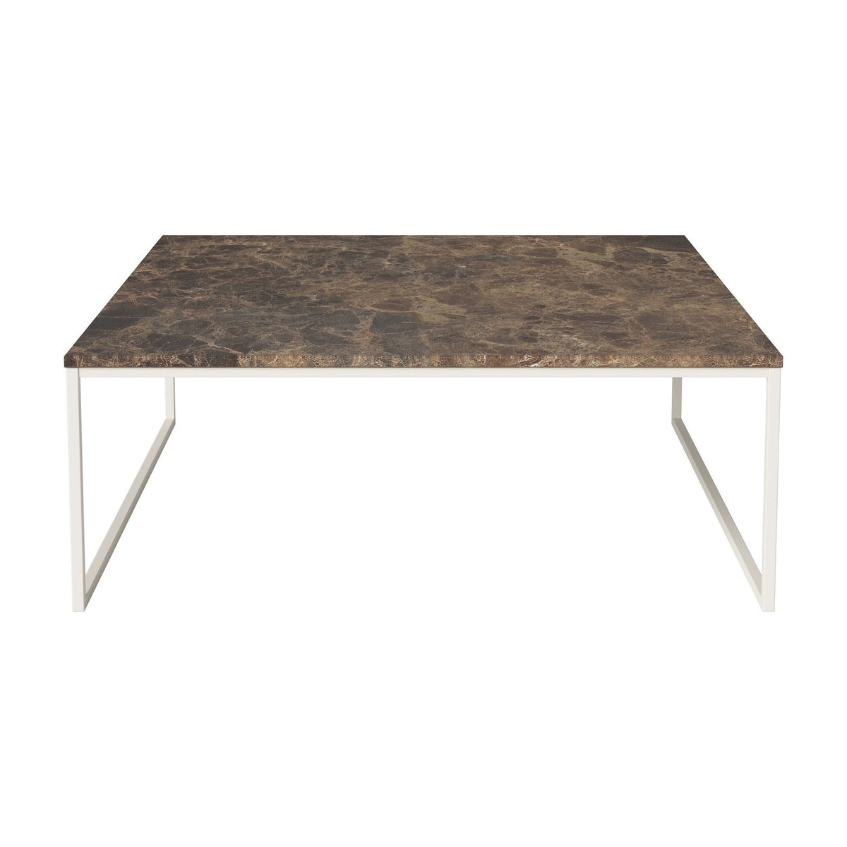 Bolia Como salontafel 90x90 cm bruin marmer, crèmegelakt staal, 32 cm, 03-061-10_00053