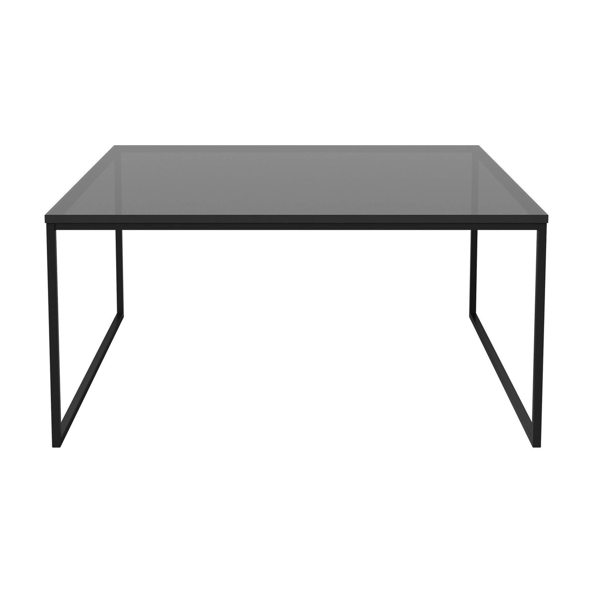 Bolia Como salontafel 90x90 cm zwart transparant glas, zwartgelakt staal, 42 cm, 03-061-10_00064