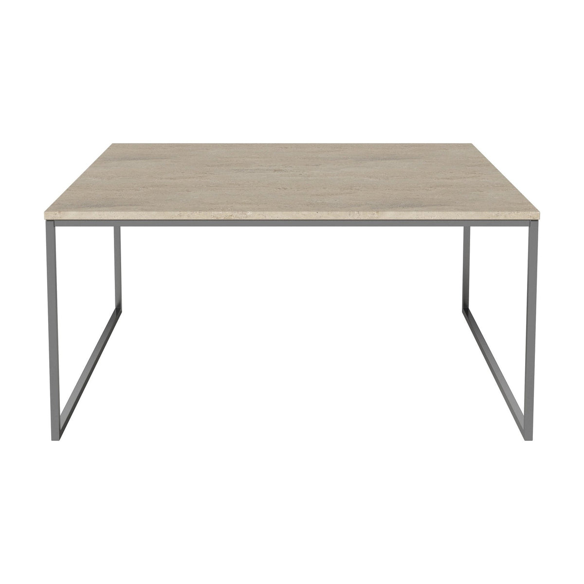 Bolia Como salontafel 90x90 cm zandkleurig travertijn, roestvrij staal, 42 cm, 03-061-10_00075