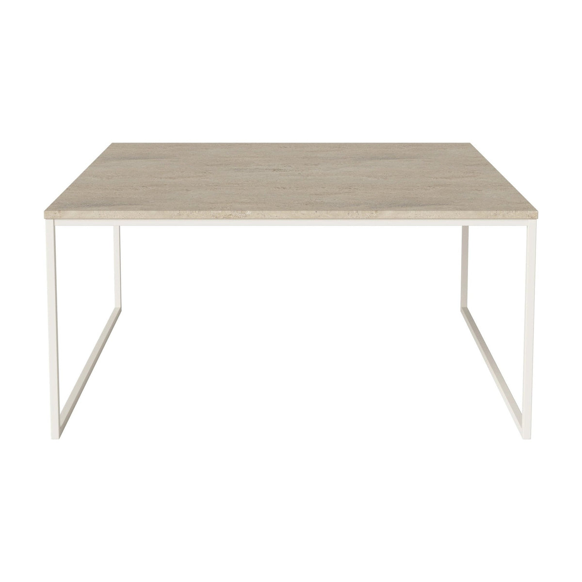 Bolia Como salontafel 90x90 cm zandkleurig travertijn, crèmegelakt staal, 42 cm, 03-061-10_00076