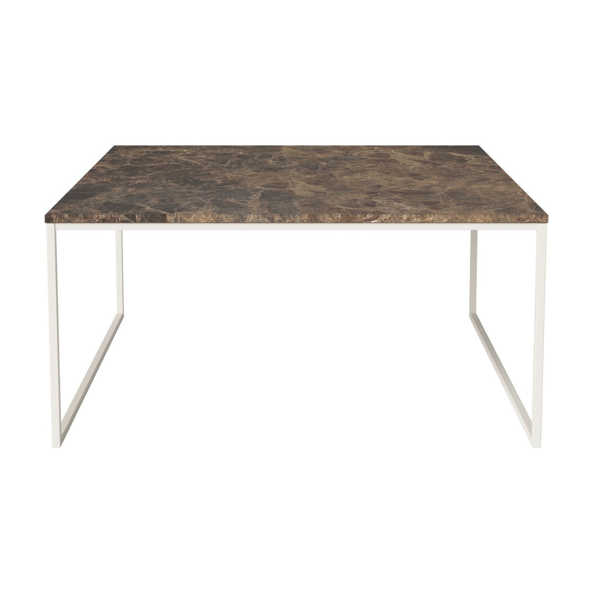 Bolia Como salontafel 90x90 cm bruin marmer, crèmegelakt staal, 42 cm, 03-061-10_00091