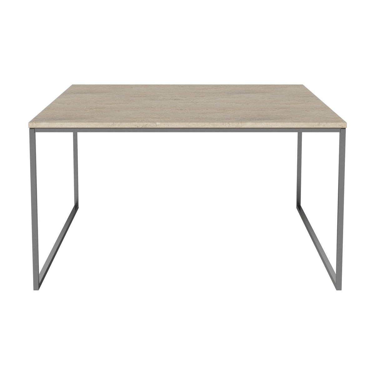 Bolia Como salontafel 90x90 cm zandkleurig travertijn, roestvrij staal, 48 cm, 03-061-10_00113