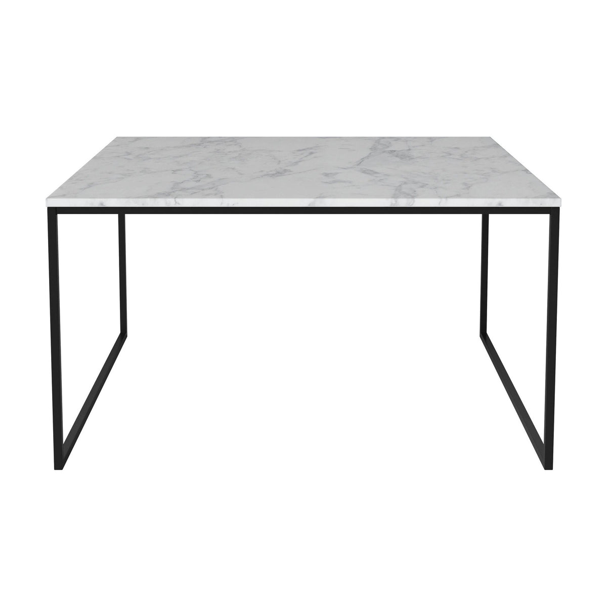Bolia Como salontafel 90x90 cm grijs/wit marmer, zwartgelakt staal, 48 cm, 03-061-10_00115