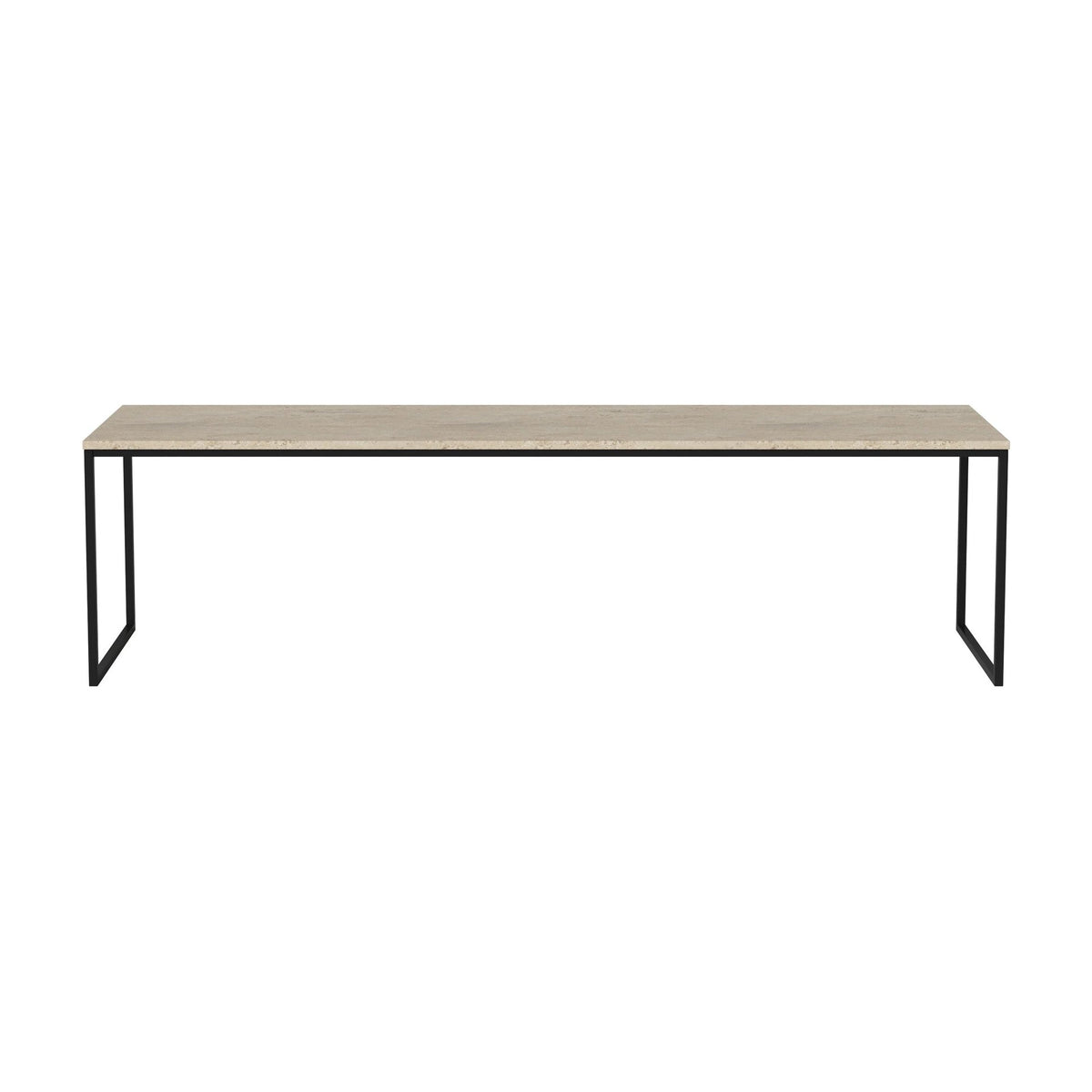 Bolia Como salontafel 160x44 cm zandkleurig travertijn, zwartgelakt staal, 42 cm, 03-061-25_00049