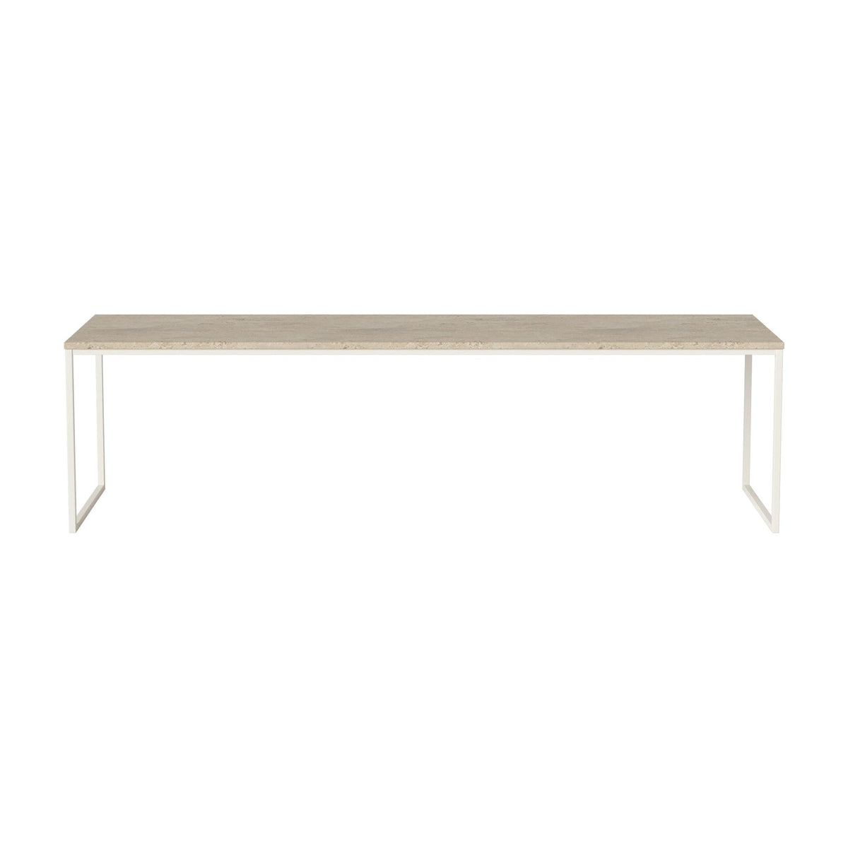 Bolia Como salontafel 160x44 cm zandkleurig travertijn, crèmegelakt staal, 42 cm, 03-061-25_00051