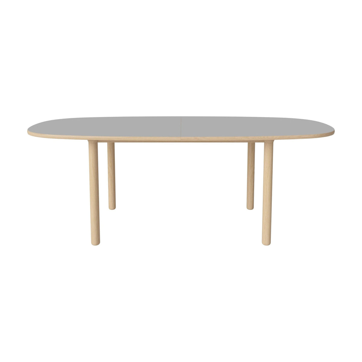 Bolia Yacht eettafel 210x100 cm lichtgrijs fenix-laminaat, wit gepigmenteerd geolied eiken, ronde poten, 03-096-06_00010