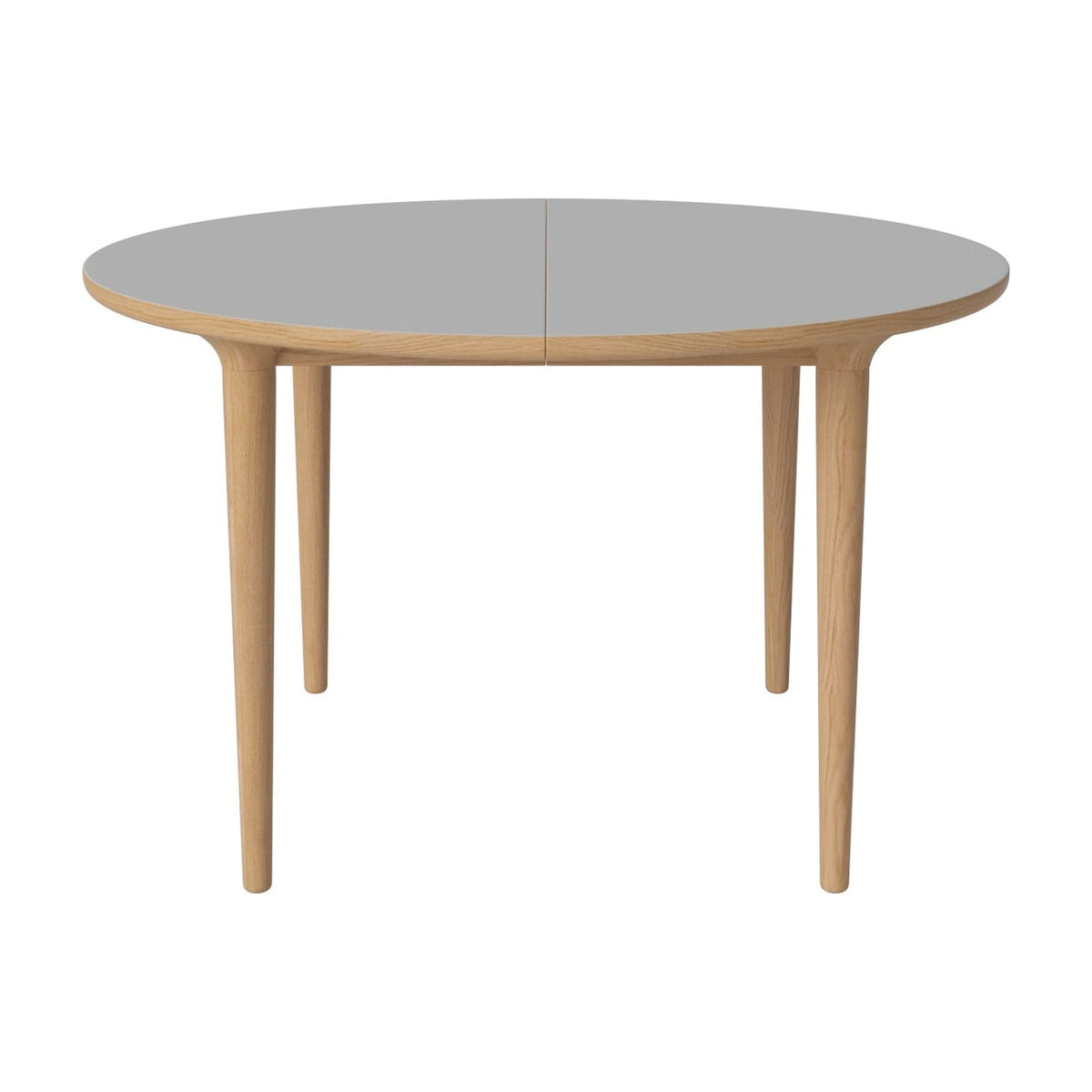 Bolia Yacht ronde eettafel Ø122 cm lichtgrijs fenix-laminaat, geolied eiken, conische poten, 03-096-07_00007