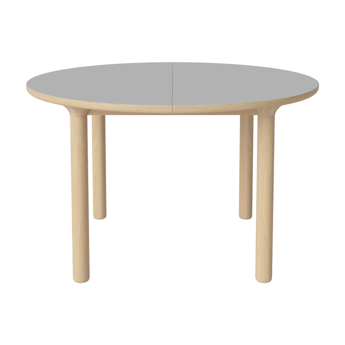 Bolia Yacht ronde eettafel Ø122 cm lichtgrijs fenix-laminaat, wit gepigmenteerd geolied eiken, ronde poten, 03-096-07_00010