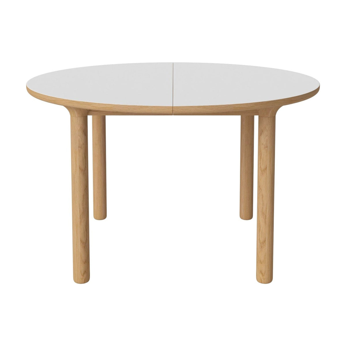 Bolia Yacht ronde eettafel Ø122 cm wit laminaat, geolied eiken, ronde poten, 03-096-07_10556445