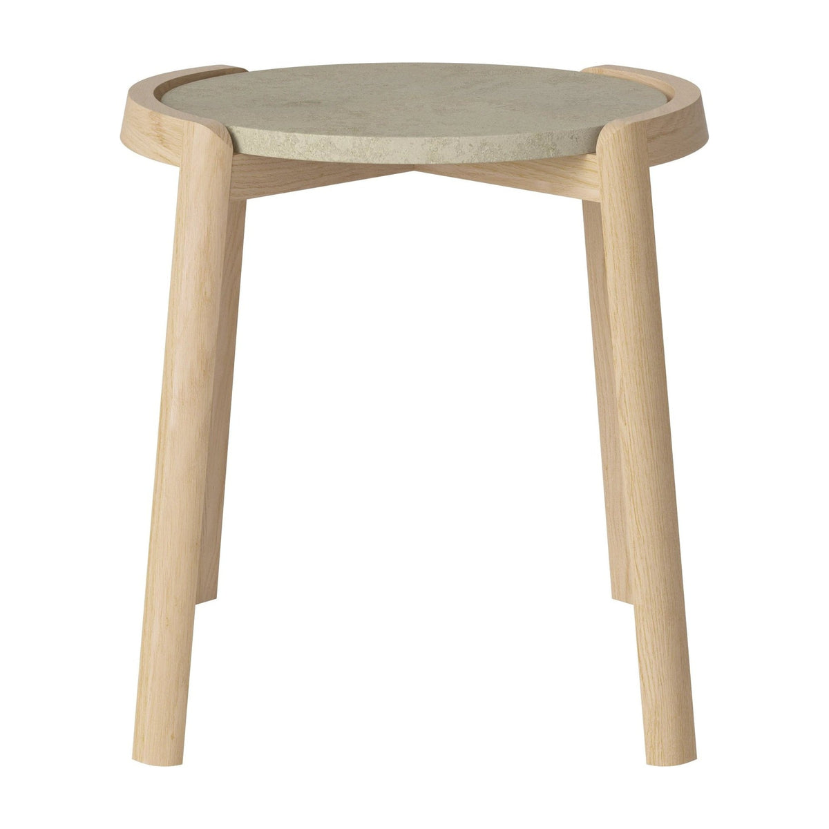 Bolia Mix salontafel Ø45 cm jura grey marmer, wit gepigmenteerd geolied eiken, 48 cm, 03-097-01_00006