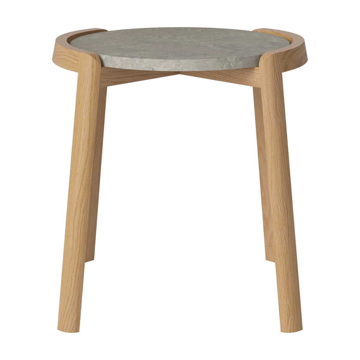 Bolia Mix salontafel Ø45 cm grigio bottarga marmer, geolied eiken, 48 cm, 03-097-01_00011