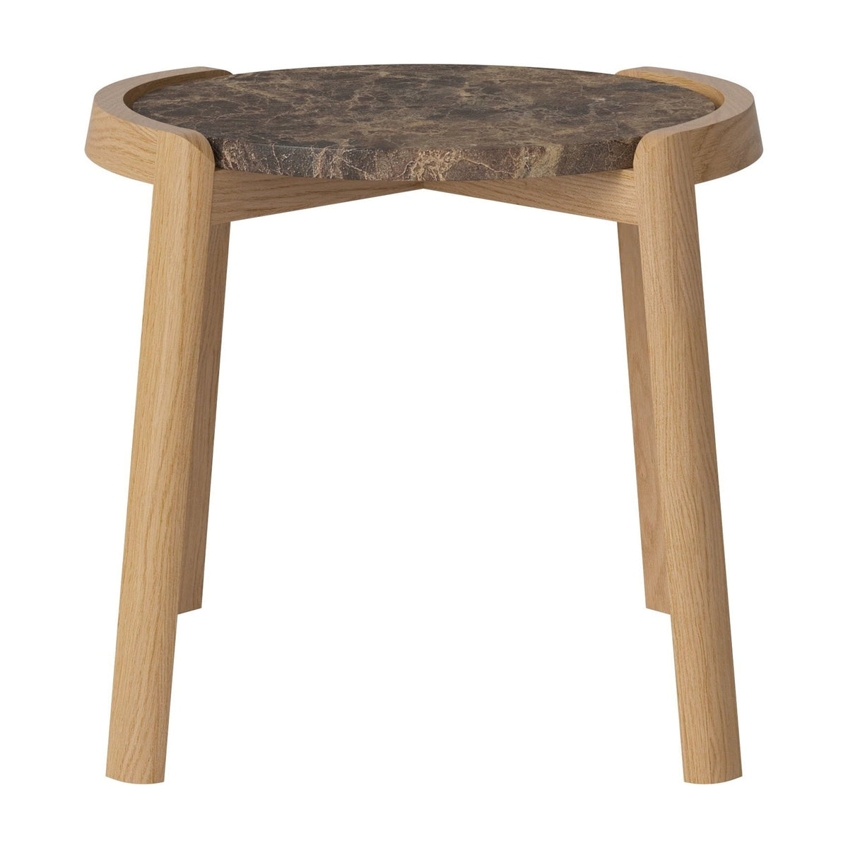 Bolia Mix salontafel Ø45 cm bruin marmer, geolied eiken, 42 cm, 03-097-01_00018