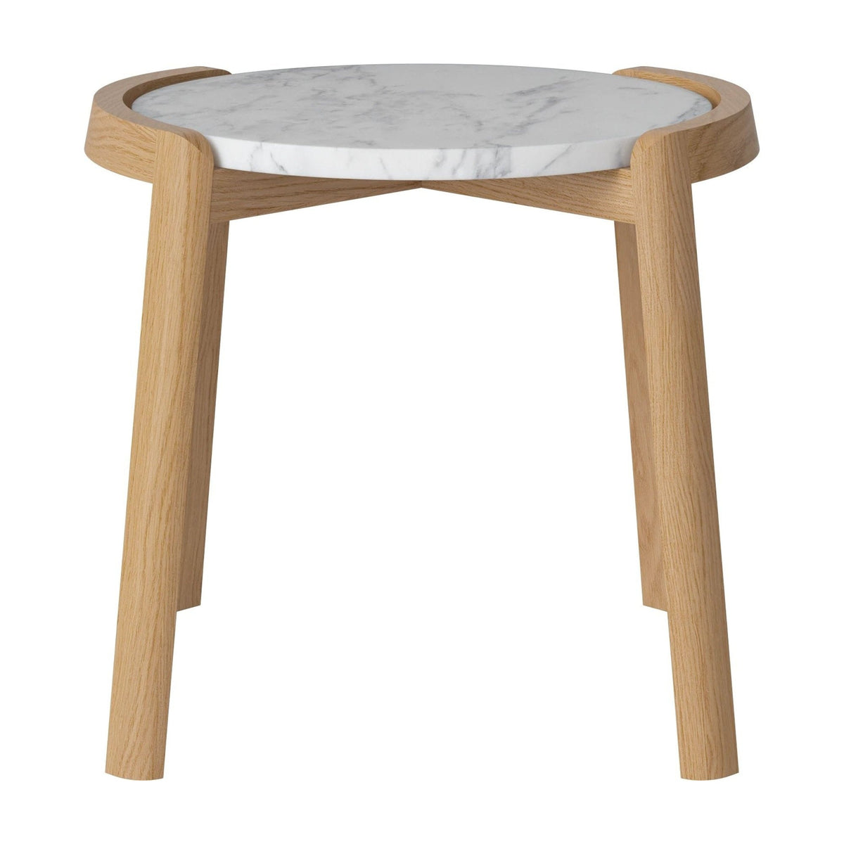 Bolia Mix salontafel Ø45 cm grijs/wit marmer, geolied eiken, 42 cm, 03-097-01_00019