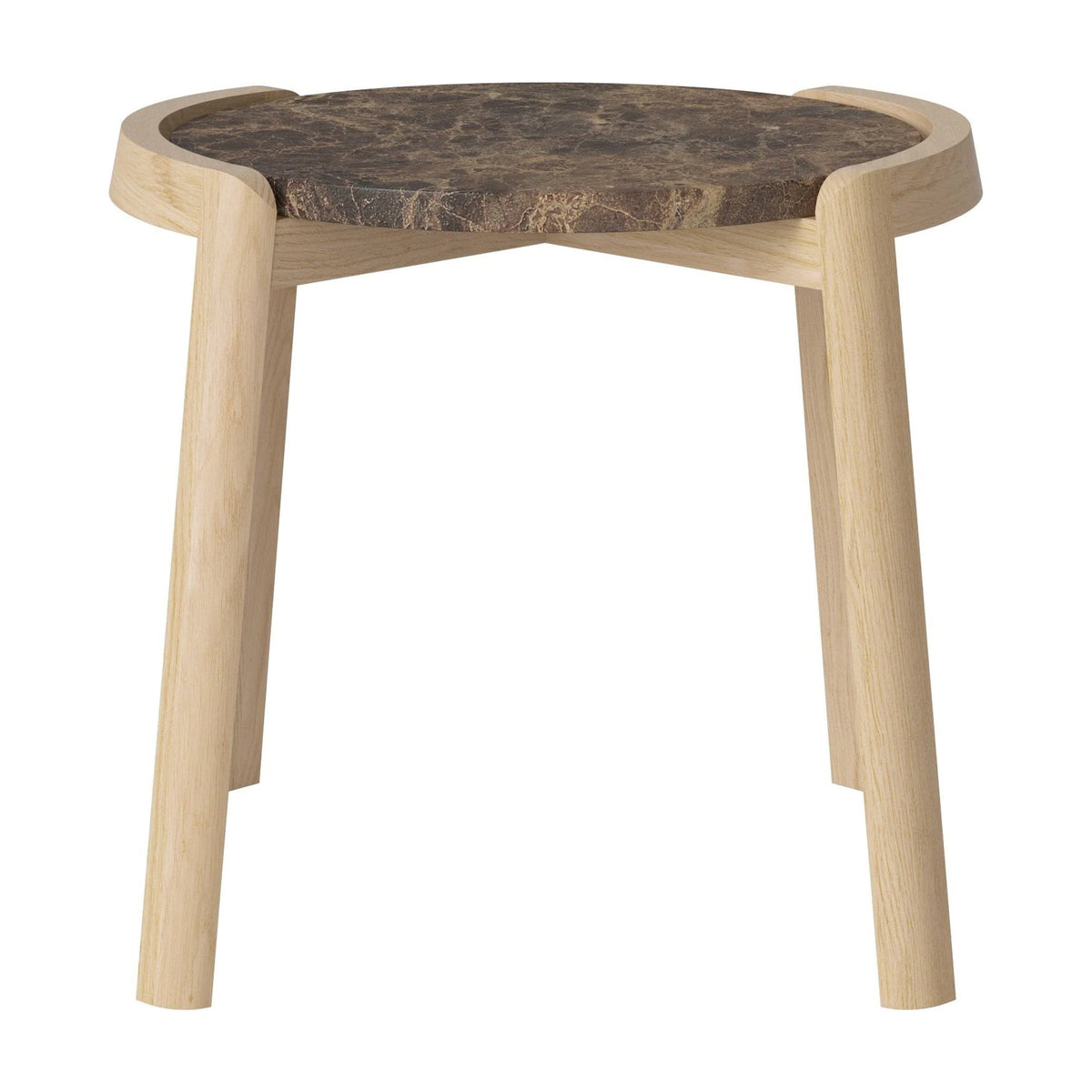 Bolia Mix salontafel Ø45 cm bruin marmer, wit gepigmenteerd geolied eiken, 42 cm, 03-097-01_00022