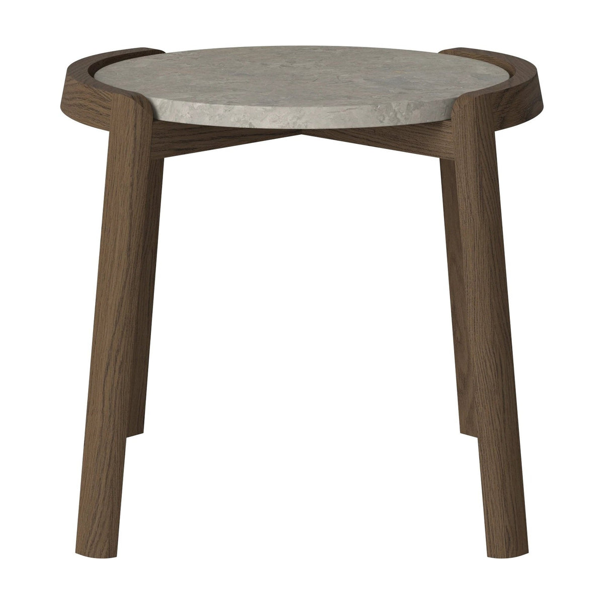 Bolia Mix salontafel Ø45 cm grigio bottarga marmer, donker geolied eiken, 42 cm, 03-097-01_00033