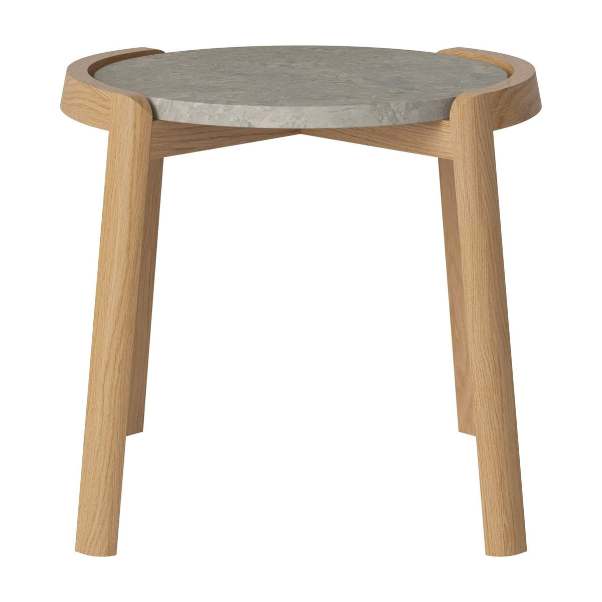 Bolia Mix salontafel Ø45 cm grigio bottarga marmer, geolied eiken, 42 cm, 03-097-01_00034