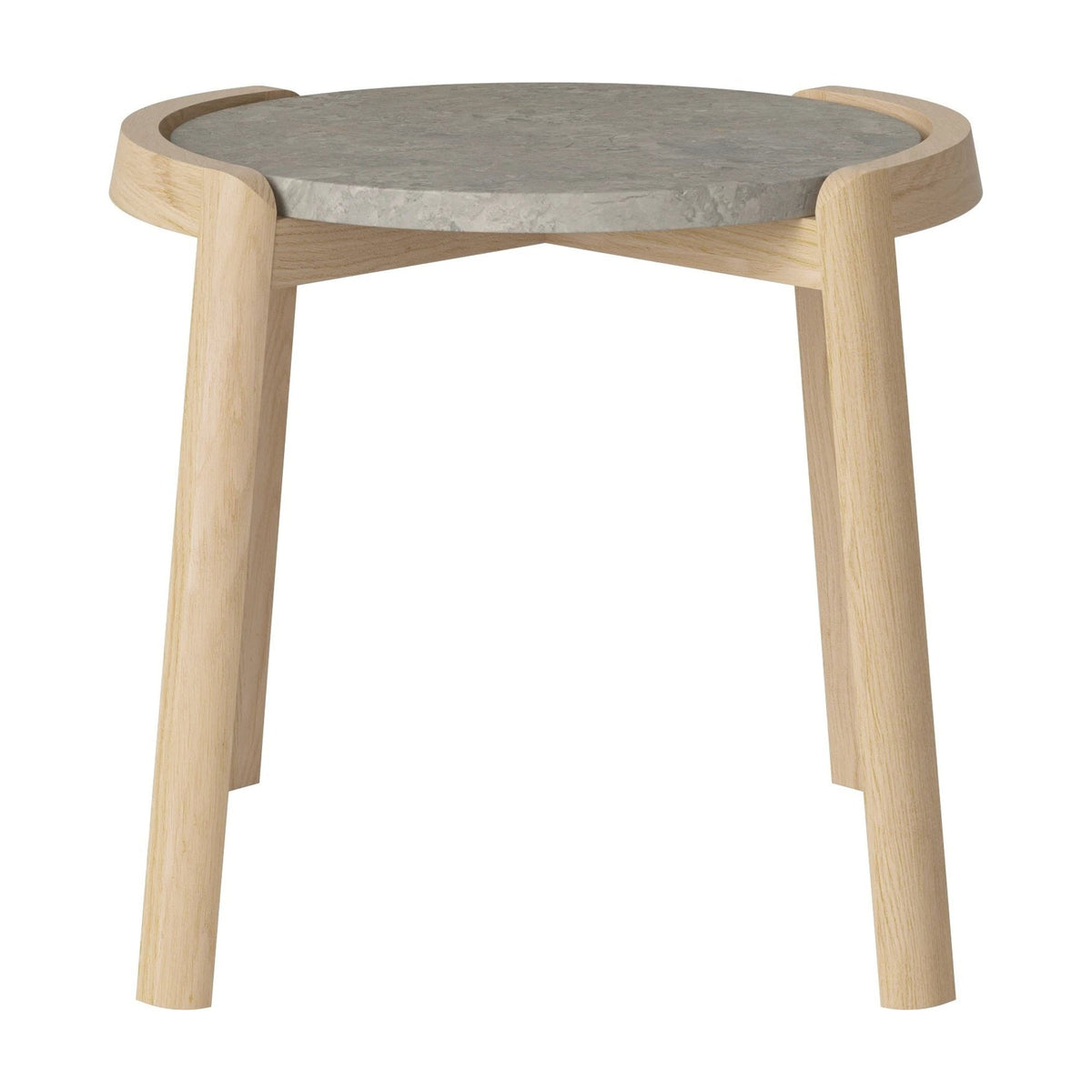 Bolia Mix salontafel Ø45 cm grigio bottarga marmer, wit gepigmenteerd geolied eiken, 42 cm, 03-097-01_00035