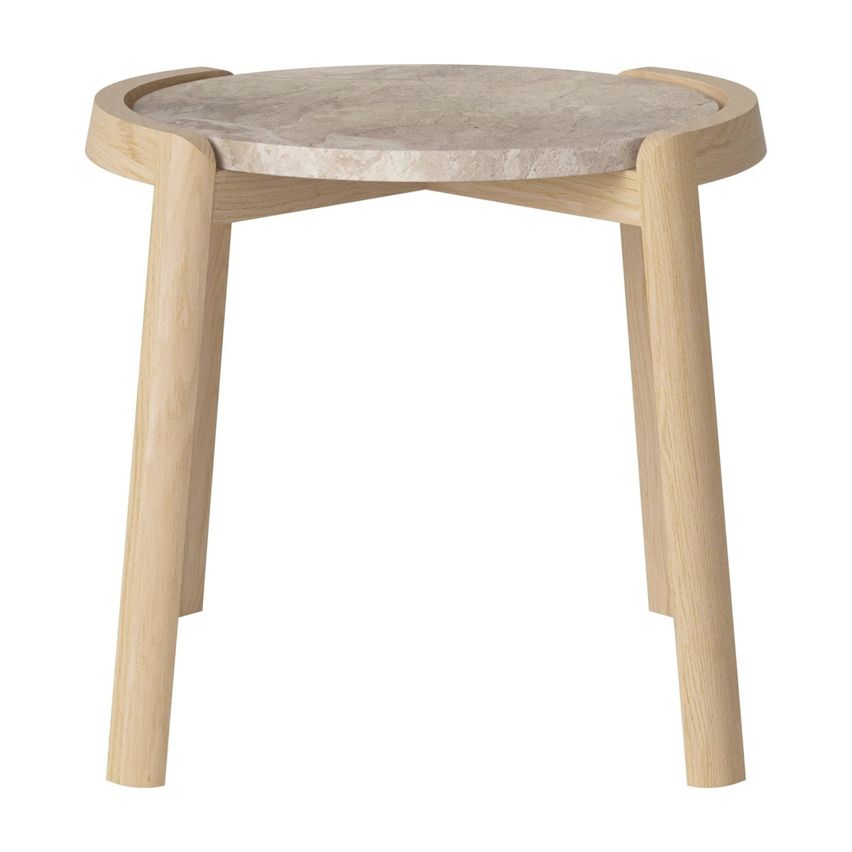 Bolia Mix salontafel Ø45 cm beige marmer, wit gepigmenteerd geolied eiken, 42 cm, 03-097-01_00037