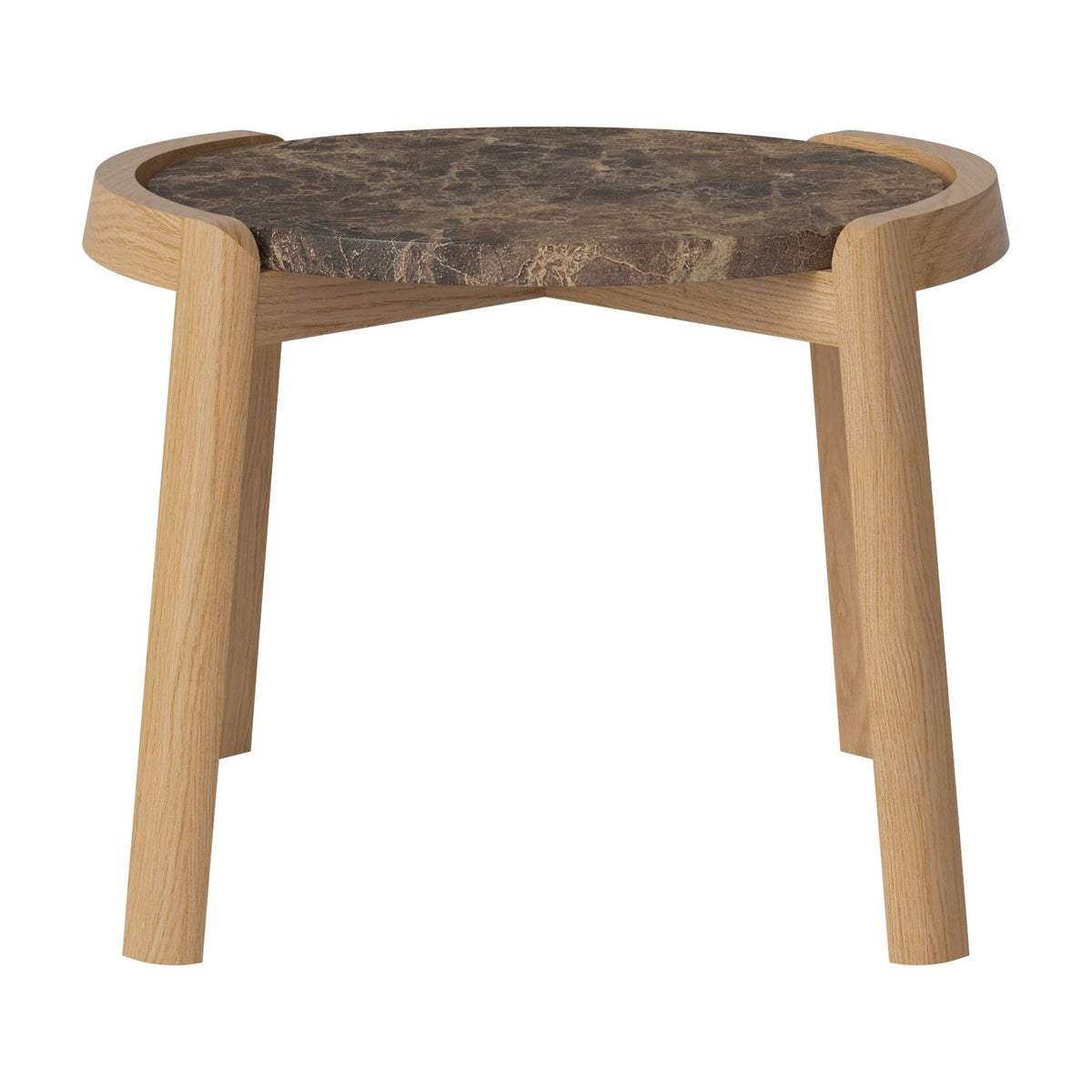 Bolia Mix salontafel Ø45 cm bruin marmer, geolied eiken, 35 cm, 03-097-01_00039