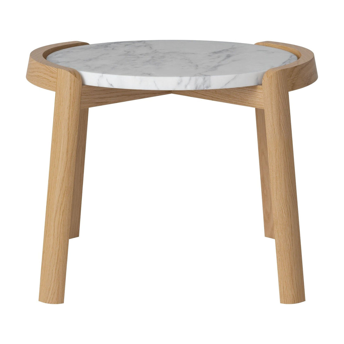 Bolia Mix salontafel Ø45 cm grijs/wit marmer, geolied eiken, 35 cm, 03-097-01_00040