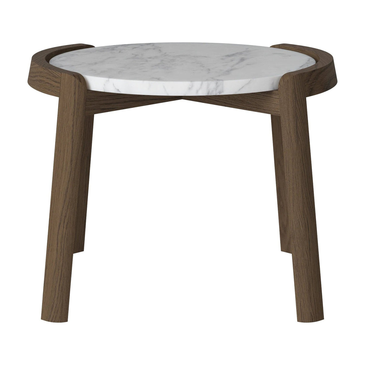 Bolia Mix salontafel Ø45 cm grijs/wit marmer, donker geolied eiken, 35 cm, 03-097-01_00042