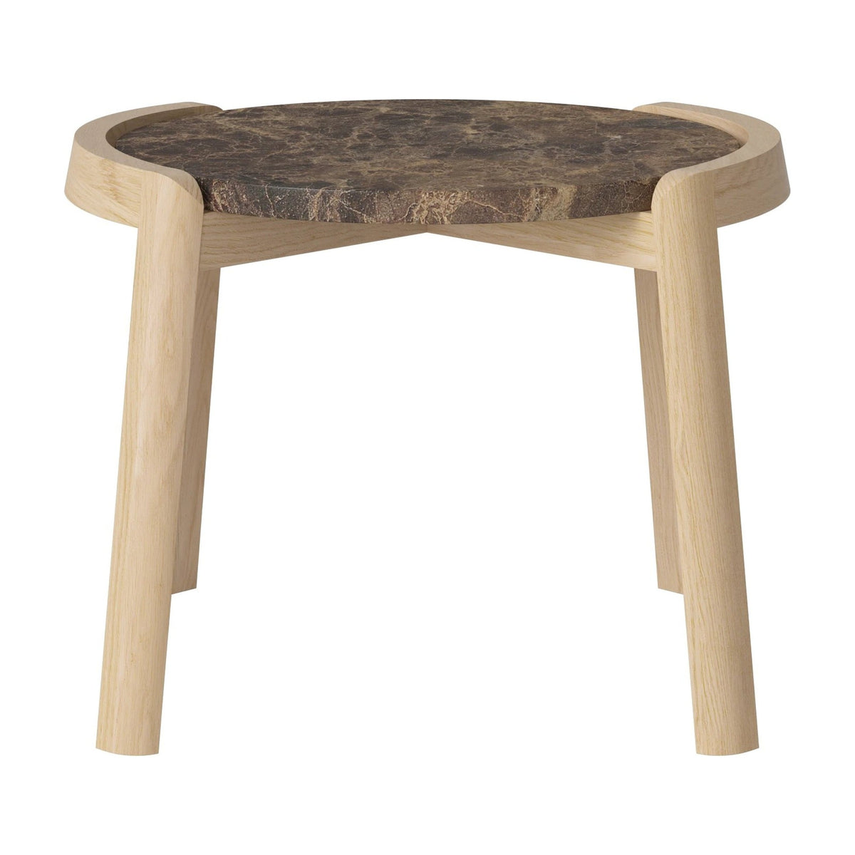 Bolia Mix salontafel Ø45 cm bruin marmer, wit gepigmenteerd geolied eiken, 35 cm, 03-097-01_00043