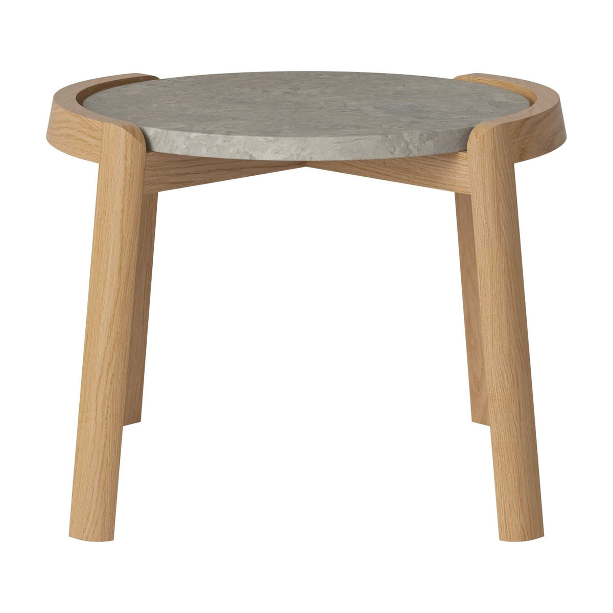 Bolia Mix salontafel Ø45 cm grigio bottarga marmer, geolied eiken, 35 cm, 03-097-01_00055