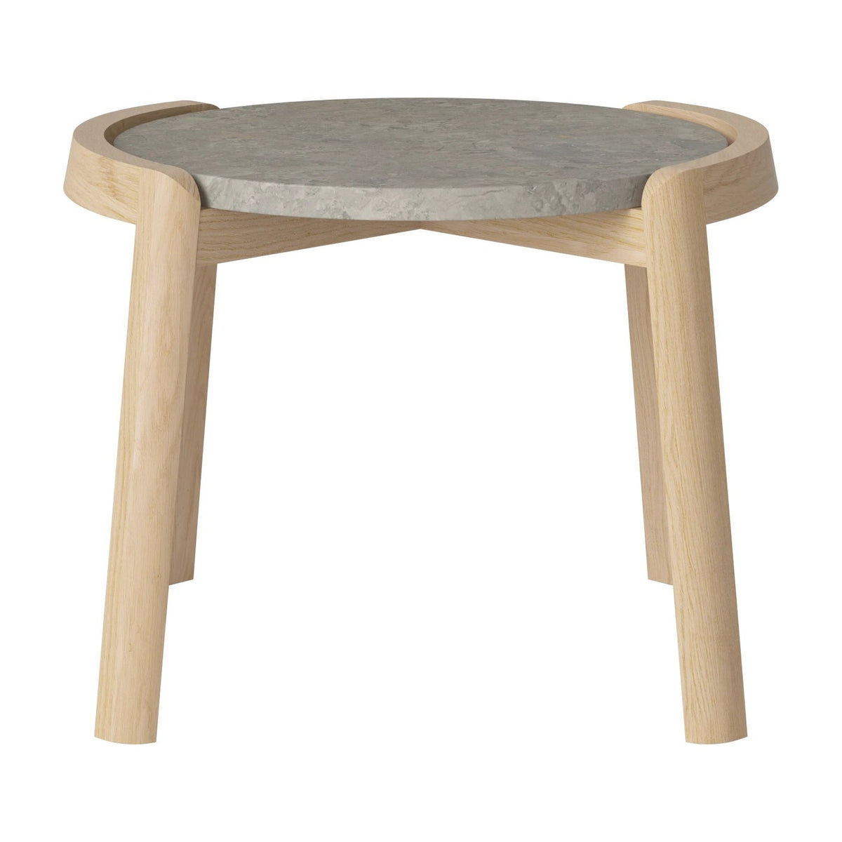 Bolia Mix salontafel Ø45 cm grigio bottarga marmer, wit gepigmenteerd geolied eiken, 35 cm, 03-097-01_00056