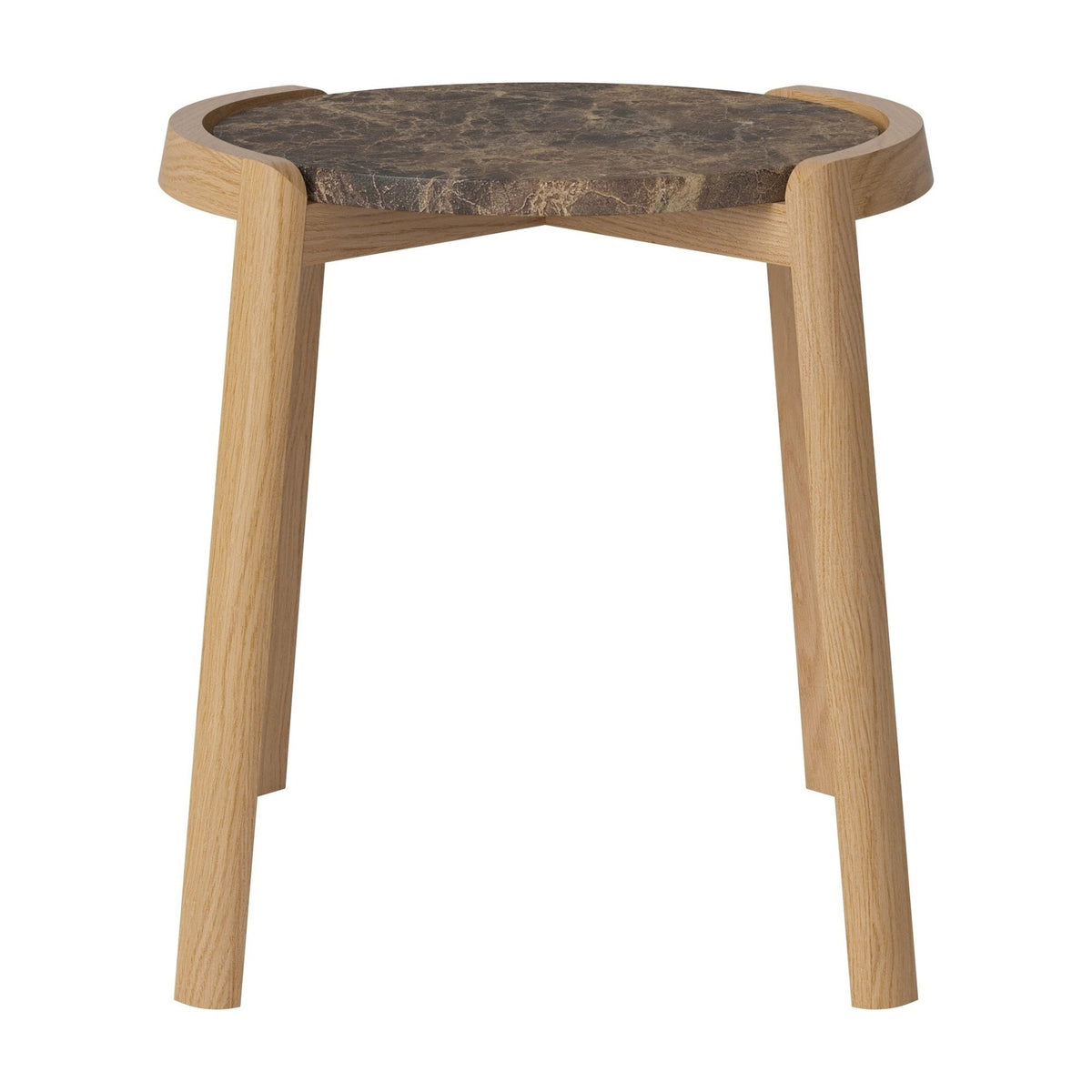 Bolia Mix salontafel Ø45 cm bruin marmer, geolied eiken, 48 cm, 03-097-01_10840885