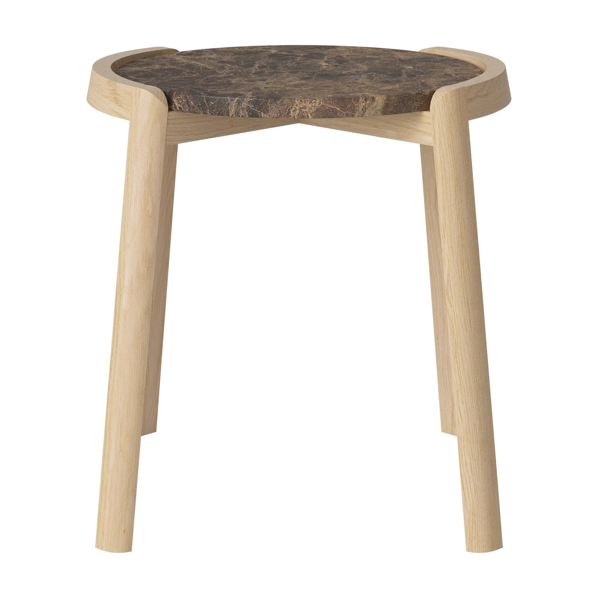 Bolia Mix salontafel Ø45 cm bruin marmer, wit gepigmenteerd geolied eiken, 48 cm, 03-097-01_10840887