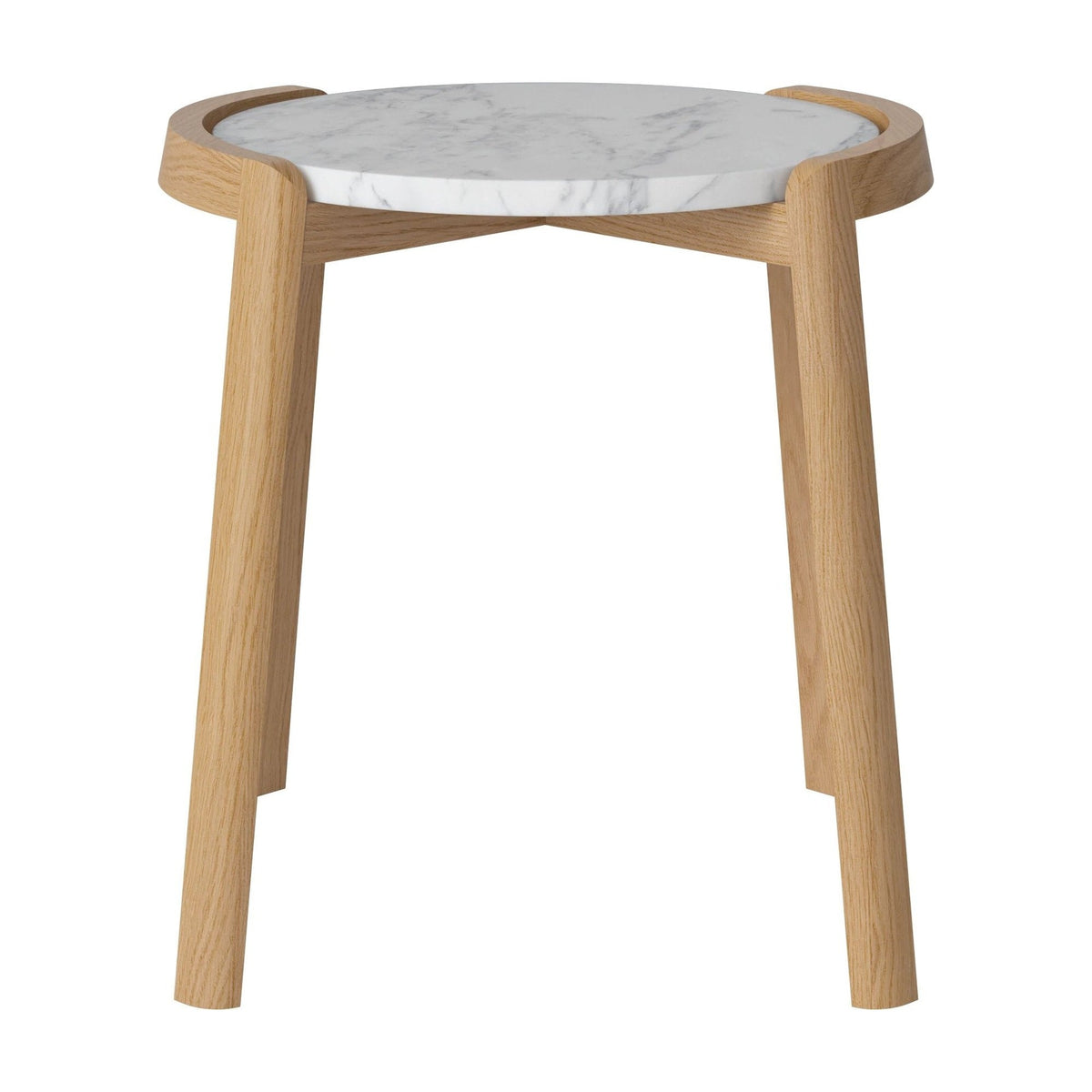 Bolia Mix salontafel Ø45 cm grijs/wit marmer, geolied eiken, 48 cm, 03-097-01_10840888