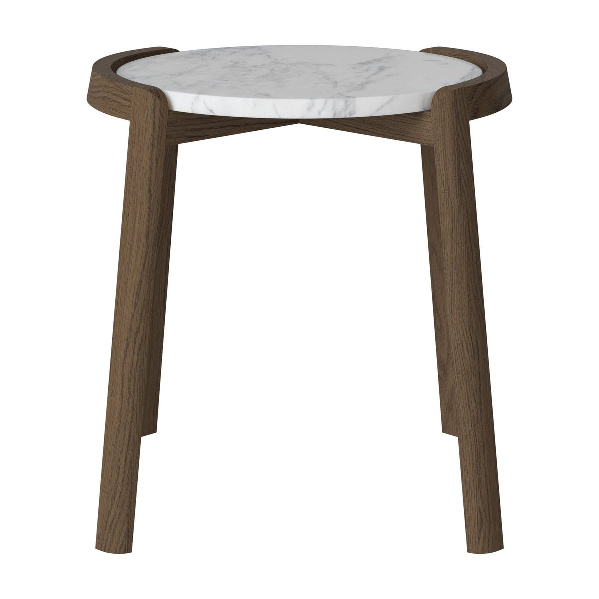 Bolia Mix salontafel Ø45 cm grijs/wit marmer, donker geolied eiken, 48 cm, 03-097-01_10840889