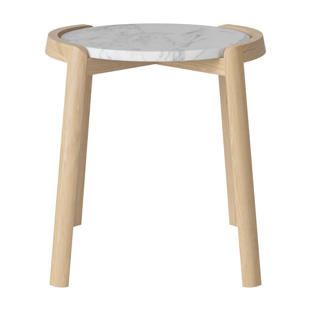 Bolia Mix salontafel Ø45 cm grijs/wit marmer, wit gepigmenteerd geolied eiken, 48 cm, 03-097-01_10840890